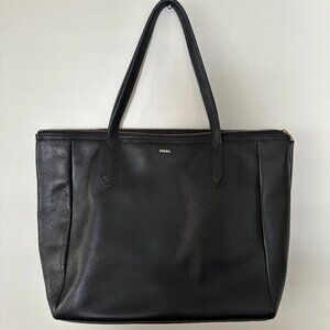 Fossil Sydney Tote Black Pebbled Leather